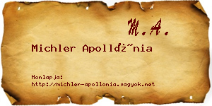 Michler Apollónia névjegykártya